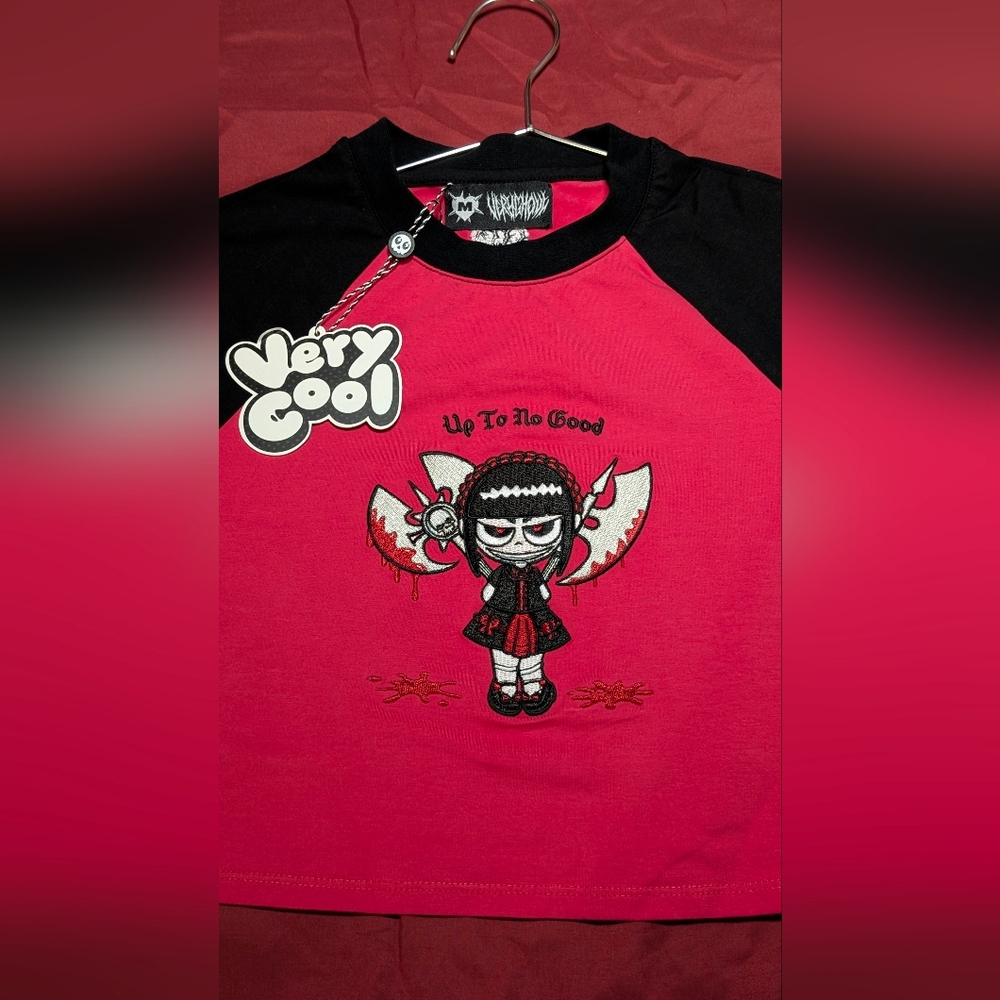 Cool Shirtz Up To No Good Crop Tee. New With Tags! :) Beat Tarrif Prices :))